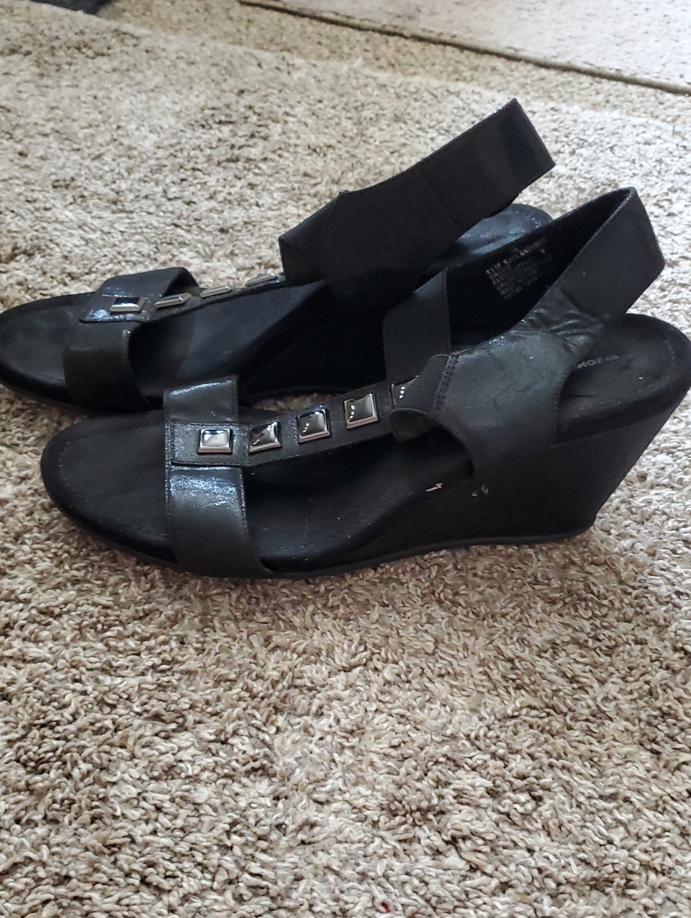Wedge Sandals with Stud Accents